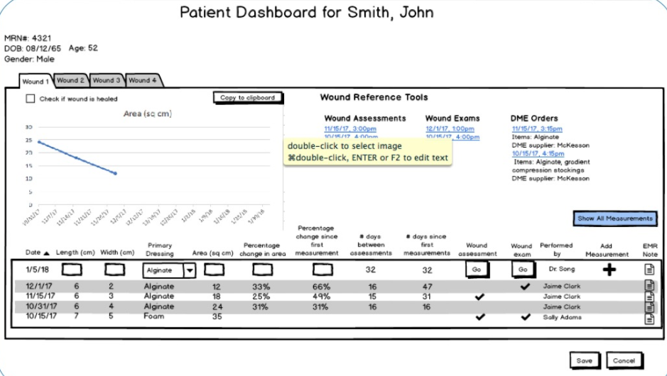 Patient dashboard